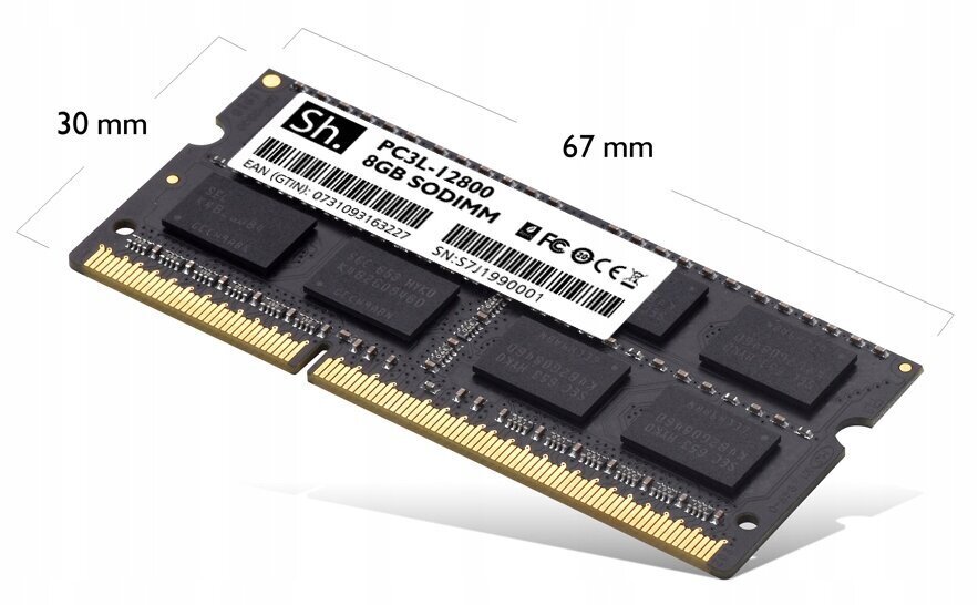 Sh. DDR3L SODIMM 1600mHz 8GB цена и информация | Operatiivmälu (RAM) | kaup24.ee