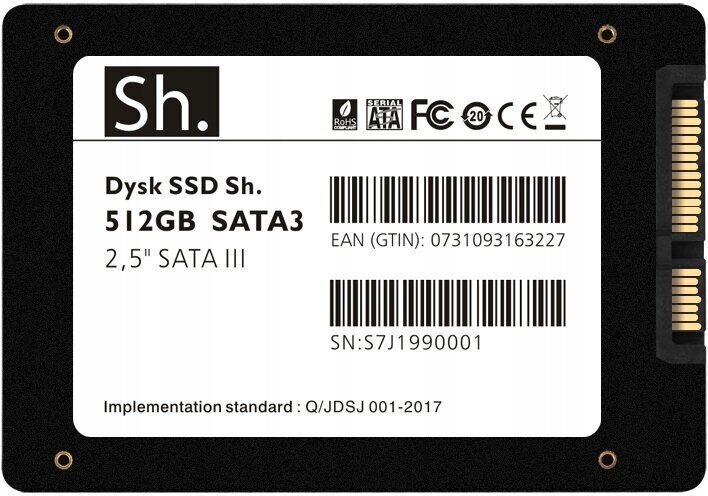 Sh. SSD 512GB SATA3 2,5" SATA III QLC цена и информация | Sisemised kõvakettad (HDD, SSD, Hybrid) | kaup24.ee