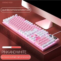 Светодиодная компьютерная клавиатура K500 PINK цена и информация | Клавиатуры | kaup24.ee