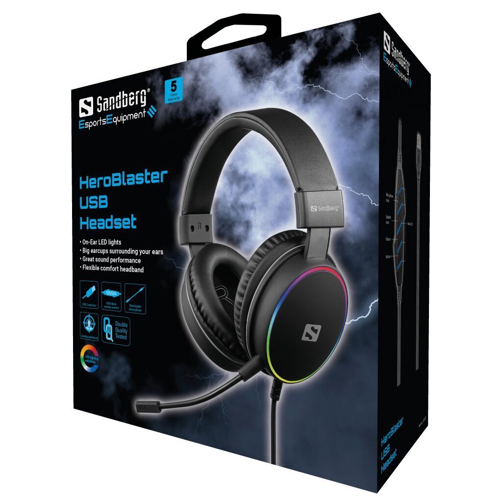 Sandberg 126-48 HeroBlaster USB Headset цена и информация | Kõrvaklapid | kaup24.ee