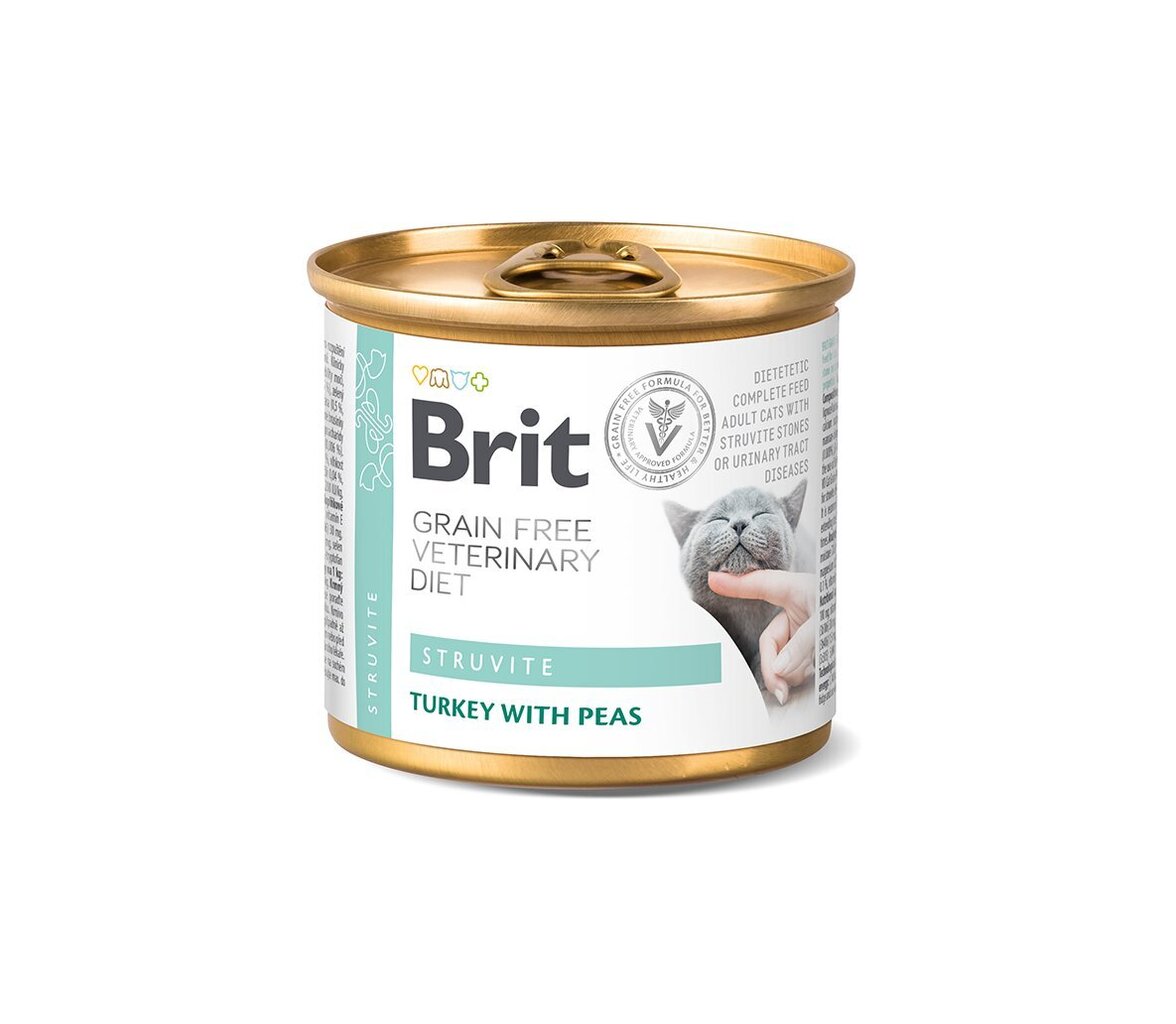 Brit GF Veterinary Diets Struvite märgtoit kuseteede haigustega kassidele, 200 g x 12 hind ja info | Konservid kassidele | kaup24.ee