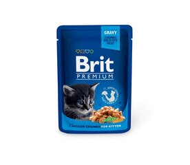 Brit Premium Chicken Chunks Kitten влажный корм для кошек, 100 г. x 12 цена и информация | Кошачьи консервы | kaup24.ee