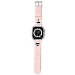 Karl Lagerfeld Pasek KLAWLSLKCNP Apple Watch 42|44|45|49mm różowy|pink strap 3D Rubber Karl&Choupette Heads цена и информация | Аксессуары для смарт-часов и браслетов | kaup24.ee