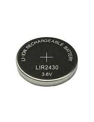 Аккумулятор LIR2430 70 мАч 0,2 Втч Li-Ion 3,6 В 24,5x3 мм цена и информация | Батарейки | kaup24.ee