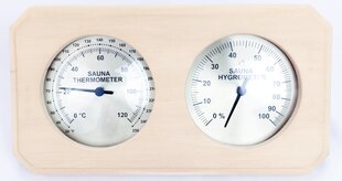 Puidust saunatermomeeter ja hügromeeter Powermax PV-T072 hind ja info | Sauna aksessuaarid | kaup24.ee