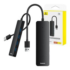 4in1 Hub Baseus  UltraJoy Lite USB-A to USB 3.0 15 cm(black) цена и информация | Адаптеры и USB-hub | kaup24.ee