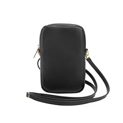 Guess PU Grained 4G Metal Logo Wallet Phone Bag Zipper Black цена и информация | Чехлы для телефонов | kaup24.ee