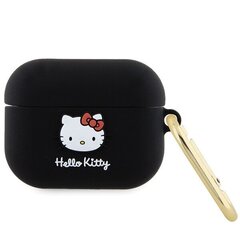 Hello Kitty HKAP3DKHSK Airpods Pro cover czarny|black Silicone 3D Kitty Head цена и информация | Аксессуары для наушников | kaup24.ee