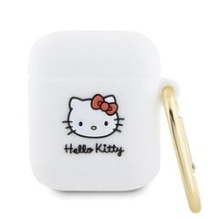 Hello Kitty HKA23DKHSH Airpods 1|2 cover biały|white Silicone 3D Kitty Head цена и информация | Аксессуары для наушников | kaup24.ee