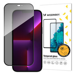 Защитное стекло с антишпионским фильтром для iPhone 15 Plus Wozinsky Privacy Glass — чёрное цена и информация | Защитные пленки для телефонов | kaup24.ee