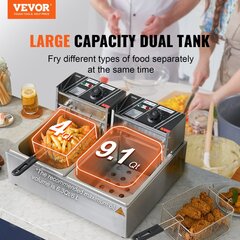 Fritüür Vevor, 2500/2500 W, 12L hind ja info | Fritüürid, kuumaõhufritüürid | kaup24.ee