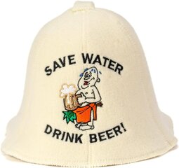 Saunamüts ''Save water - Drink beer" hind ja info | Sauna aksessuaarid | kaup24.ee