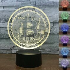 3D LED-öövalgusti puldiga - "Bitcoin hind ja info | Peokaunistused | kaup24.ee