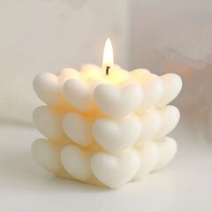Свеча из соевого воска Heart Bubbles, 1 шт. цена и информация | Подсвечники, свечи | kaup24.ee