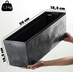 Горшок/корыто Kadax 56 x 18,5 x 19,5 см, черный цена и информация | Вазоны | kaup24.ee