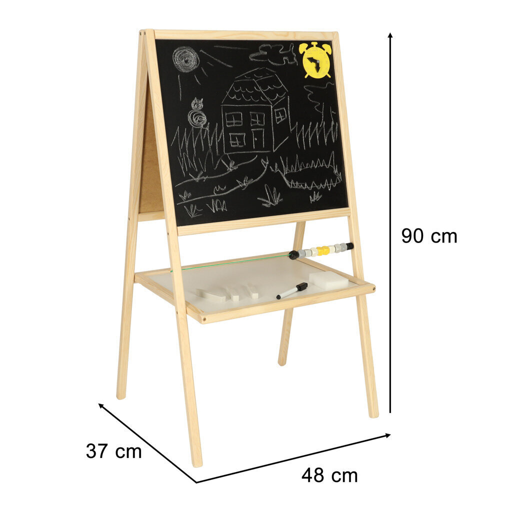 Kahepoolne tahvel lastele 37x48x90 cm, ikoon цена и информация | Kunstitarbed, voolimise tarvikud | kaup24.ee