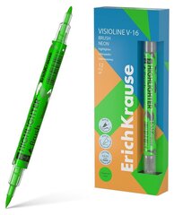 Kahepoolne tekstimarker ErichKrause Visioline V-16 Brush Neon, 0,5-3,5mm, roheline, 1tk hind ja info | Kirjutusvahendid | kaup24.ee