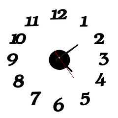 Настенные часы, черные цена и информация | Часы | kaup24.ee