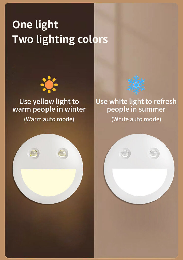 TeamBa Intelligentne Led Sensor Smile valgusti, 1 tk hind ja info | Seinavalgustid | kaup24.ee