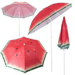 Пляжный садовый зонт, регулируемый, 150 см, арбуз цена и информация | Другой туристический инвентарь | kaup24.ee