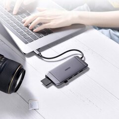 Многофункциональный кардридер, 90 в 1, Choetech HUB-M151, USB HUB SD и TF, HDMI 4K VGA Full HD RJ45, серый цена и информация | Адаптеры и USB-hub | kaup24.ee