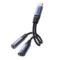 Joyroom SY-C021, USB-C-lt USB-C-le / minipesa 3,5 mm, must hind ja info | USB jagajad, adapterid | kaup24.ee