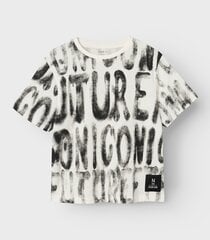 Детская футболка с оригинальным дизайном Name It 13232244*02, белый/черный 5715603246162 цена и информация | Рубашки для мальчиков | kaup24.ee