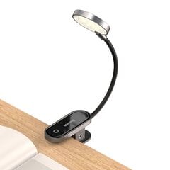 Mini LED-ekraaniga lugemislamp klambriga, Baseus, hall hind ja info | Laualambid | kaup24.ee