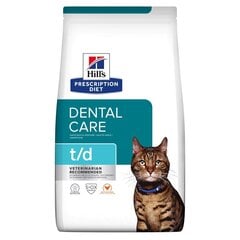 Hill's Prescription Diet Feline t/d täiskasvanud kassidele kanaga, 1,5 kg hind ja info | Kuivtoit kassidele | kaup24.ee