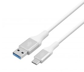 Кабель USB 3.0 - USB C 2м ПРЕМИУМ 3A белый TPE цена и информация | Кабели и провода | kaup24.ee