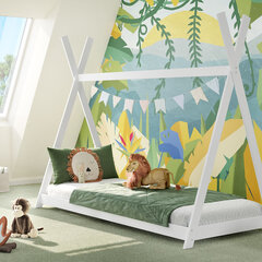 Кровать Olivia Лео, 90х200 см, белый цена и информация | Детские кровати | kaup24.ee