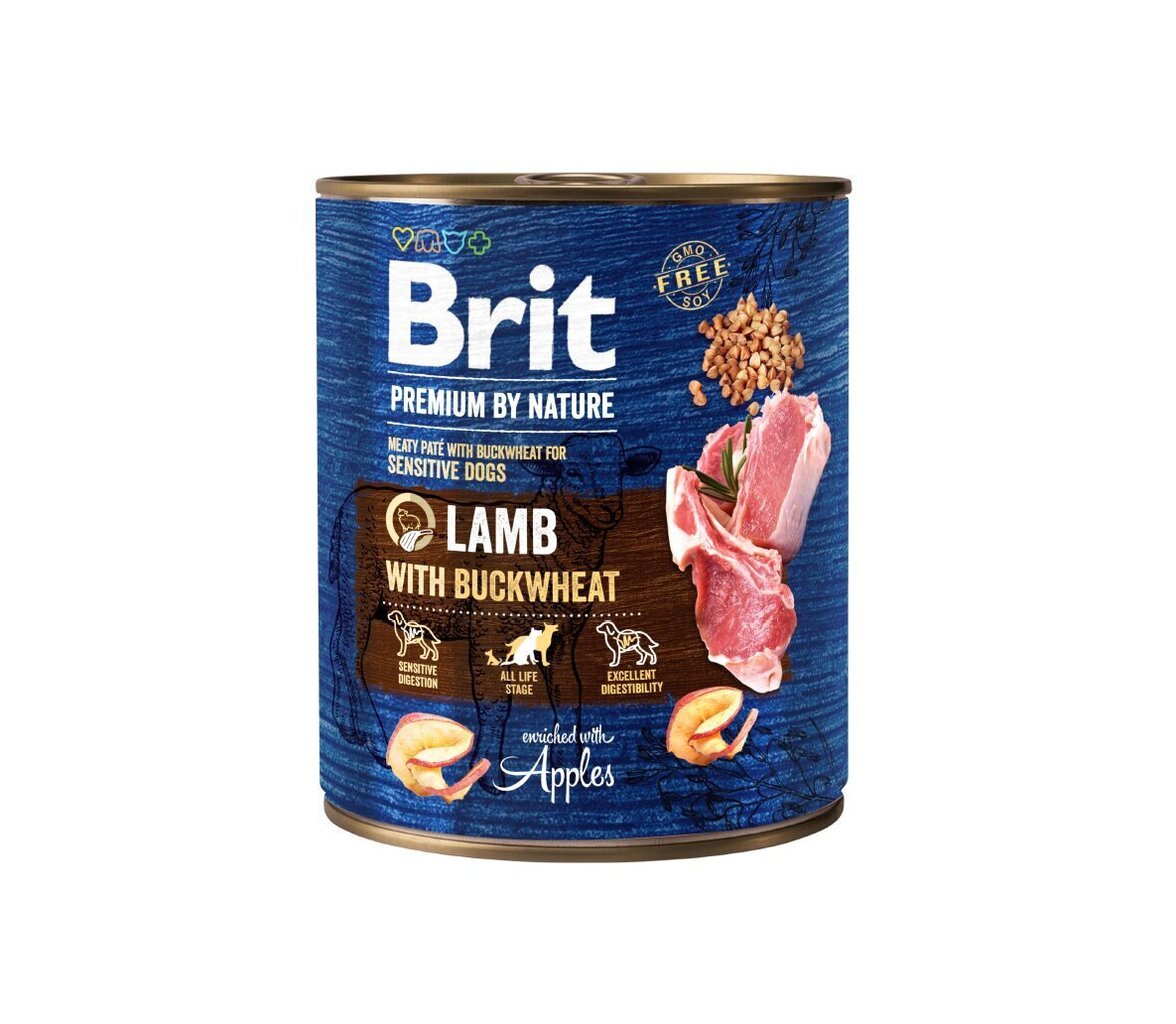 Brit Premium by Nature Lamb märgtoit tundliku seedimisega koertele, 800 g цена и информация | Konservid koertele | kaup24.ee