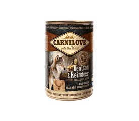 Carnilove Wild Meat Venison&Reindeer без зерна, влажный корм для собак, 400 г цена и информация | Консервы для собак | kaup24.ee