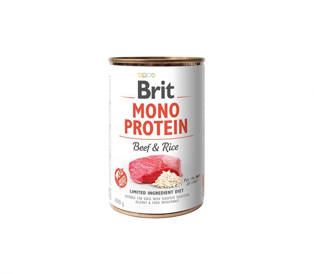 Brit Care Mono Protein Beef&Rice märgtoit allergilistele koertele, 400 g цена и информация | Konservid koertele | kaup24.ee