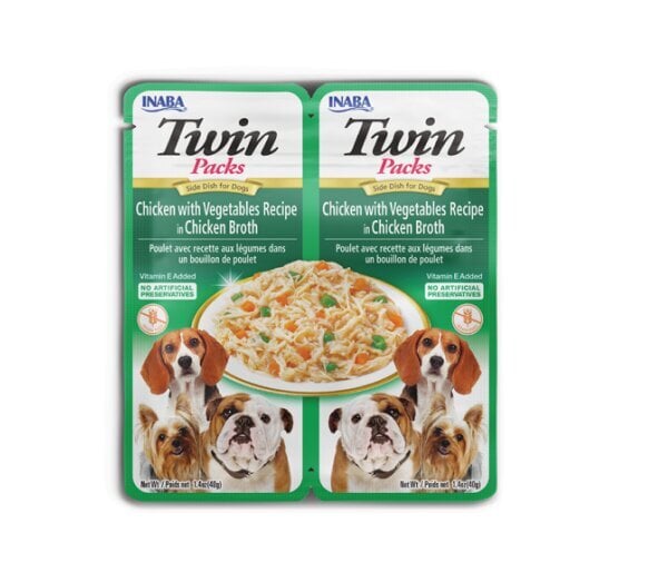 Twin Packs Dog Chicken Vegetables teraviljavaba märg maius koertele, 2x40g x 12 цена и информация | Konservid koertele | kaup24.ee