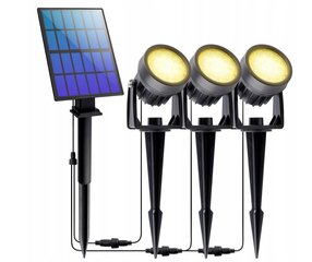 Лампа Lumiled на солнечных батареях, черная, 24 см, 3 шт. цена и информация | Уличное освещение | kaup24.ee