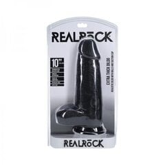 Väga paks dildo Realrock 25,4 cm, must hind ja info | Dildod | kaup24.ee