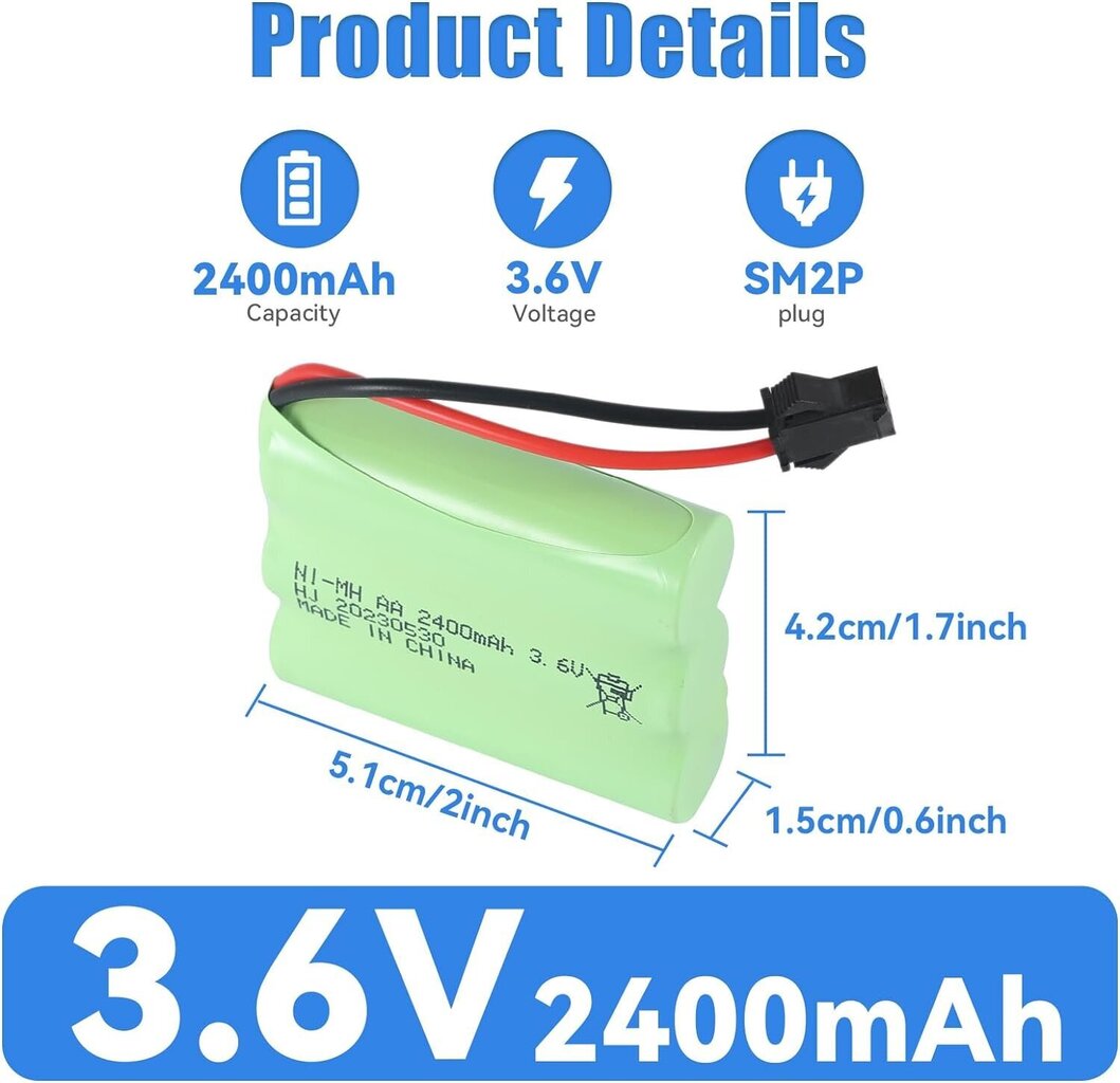 Laetav aku Ni-MH AA 3,6V 2400mAh цена и информация | Patareid | kaup24.ee