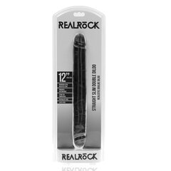 Kahepoolne peenise imitatsioon RealRock Slim Double Ended Dong 12, must hind ja info | Dildod | kaup24.ee