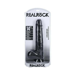 Väga suur dildo Realrock 35,5 cm, must hind ja info | Dildod | kaup24.ee