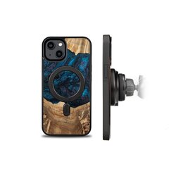 Wood and Resin Case for iPhone 14 MagSafe Bewood Unique Neptune - Navy and Black цена и информация | Чехлы для телефонов | kaup24.ee