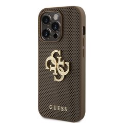 Guess PU Perforated 4G Glitter Metal Logo Case for iPhone 15 Pro Taupe цена и информация | Чехлы для телефонов | kaup24.ee