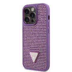 Guess Rhinestones Triangle Metal Logo Case for iPhone 15 Pro Max Pink цена и информация | Чехлы для телефонов | kaup24.ee