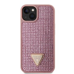 Guess Rhinestones Triangle Metal Logo Case for iPhone 15 Pink цена и информация | Чехлы для телефонов | kaup24.ee