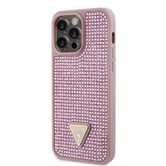 Guess Rhinestones Triangle Metal Logo Case for iPhone 15 Pro Max Pink цена и информация | Чехлы для телефонов | kaup24.ee
