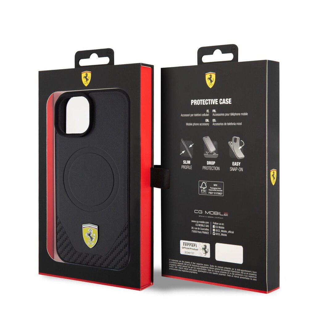 Ferrari PU Leather Bottom Carbon Mag цена и информация | Telefoni kaaned, ümbrised | kaup24.ee