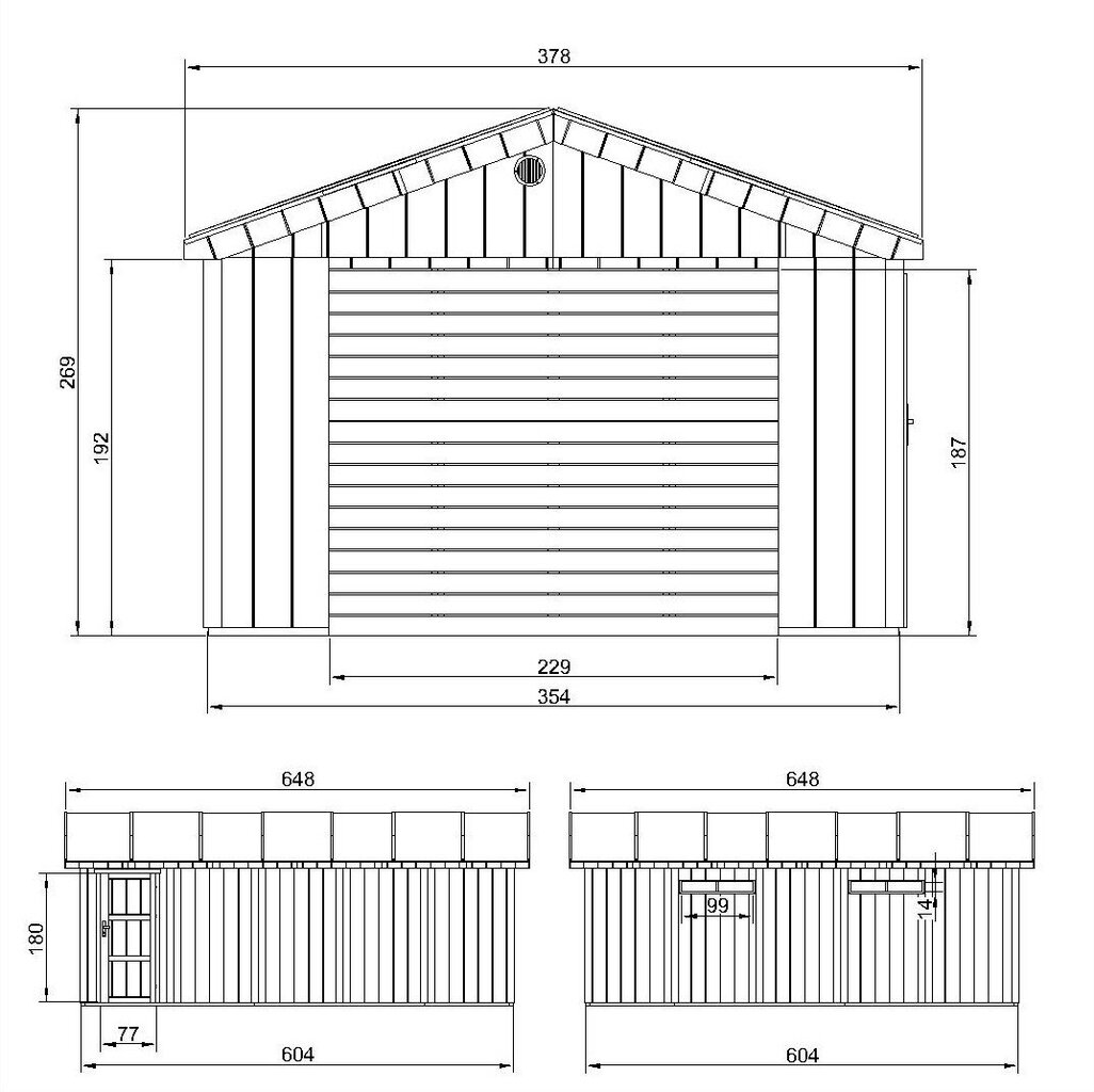 Garaaž Timbela LP Smartside M992B, 269 x 354 x 604 cm, 21 m2 hind ja info | Kuurid ja aiamajad | kaup24.ee