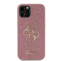 Guess PU Fixed Glitter 4G Metal Logo Case for iPhone 12|12 Pro Pink цена и информация | Чехлы для телефонов | kaup24.ee