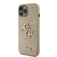 Guess PU Fixed Glitter 4G Metal Logo Case for iPhone 12|12 Pro Gold цена и информация | Чехлы для телефонов | kaup24.ee