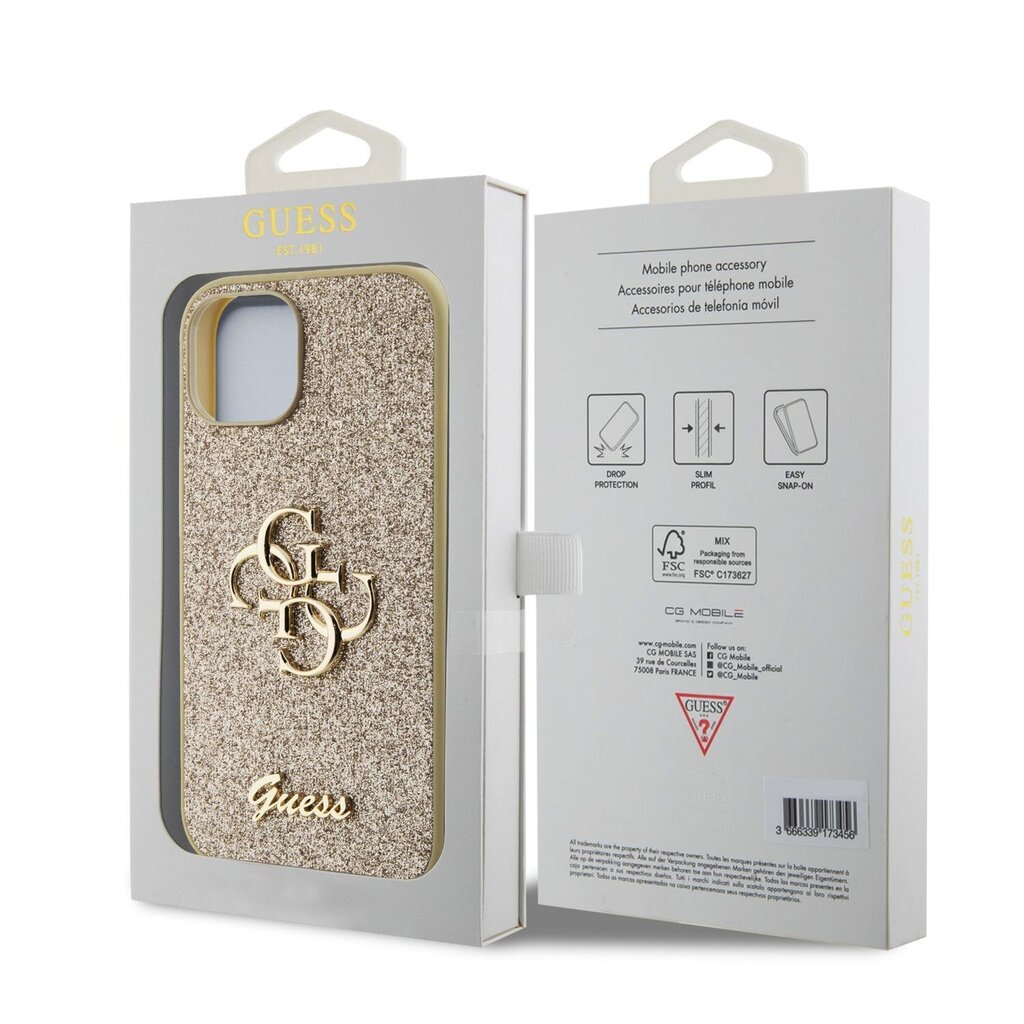 Guess PU Fixed Glitter 4G Metal Logo Case hind ja info | Telefoni kaaned, ümbrised | kaup24.ee